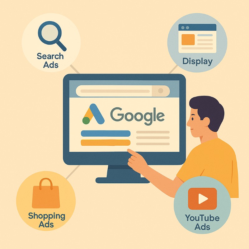 các hịnh thức chạy Google Ads